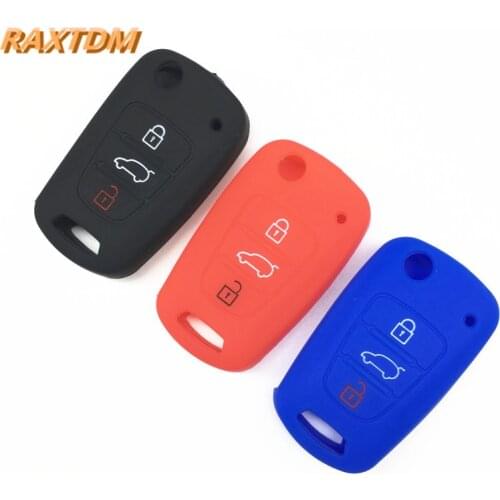 Silicone Key Case Cover Flip Folding Holder Protecting For Kia RIO K2 K5 Sportage Sorento SOUL Pro Ceed Cerato 3 Buttons