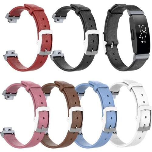 Replacement Genuine Leather Watch Band Strap Bracelet For Fitbit inspire/inspire HR Tracker Fitness Wrist Band Watchbands Strap