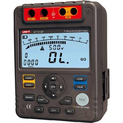 UNI-T UT513A Digital Earth Ground Meter Insulation Resistance Tester 5000V 1000MOhm USB Interface