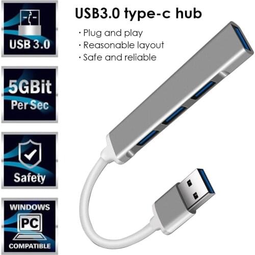 USB HUB 3.0 Hub USB 3 0 Splitter USB3.0 Type-C Hub Adapter 5 Gbps Multi 4 Port Splitter for Laptop Computer Accessories