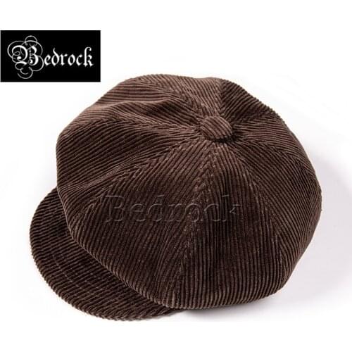 RT Corduroy newsboy hat beret for men and women vintage literary octagonal hat male British hat painter hat