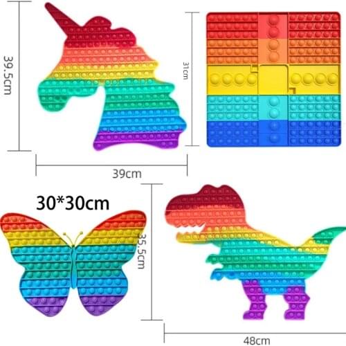 XXL 40cm Giant Big Size Pop Fidget Toys Anti stress Toy Unicorn Chessboard Big Pop Push Bubble for Children Toy Antistress
