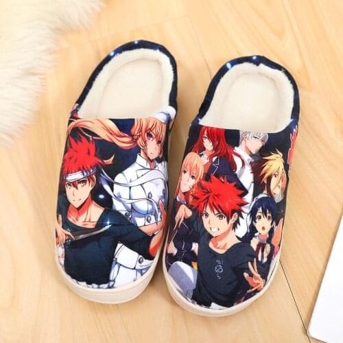 Japanese anime Shokugeki no Soma Yukihira soma Slippers women Cartoon Winter adult Slippers Plush Warm Home lovers Cotton shoes