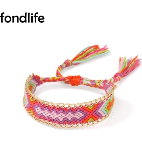 Multicolor Embroidery Thread Macrame Friendship Bracelet Women 2021 New Fashion Rainbow Jewish Star Flower Summer Beach Jewelry