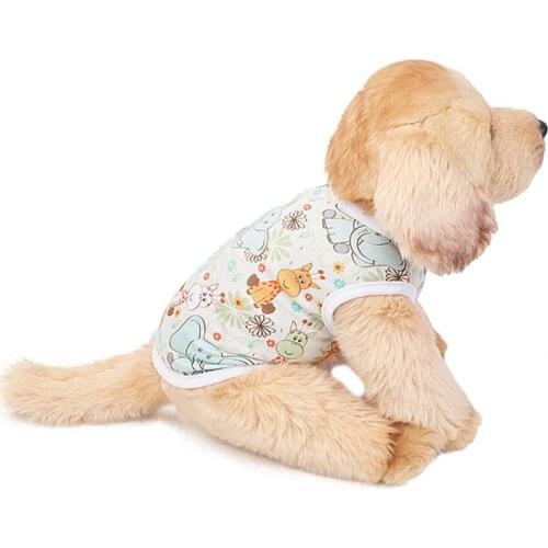 Pet Vest Cartoon Pattern All-match Soft Texture Pet Dog Sleeveless T-shirt Clothes for Summer