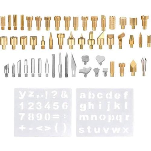 1 Set of 53 Sets of Heat Transfer Tools, Pyrography Head, DIY Carving Tools, Electric Resistance, Engraved Head