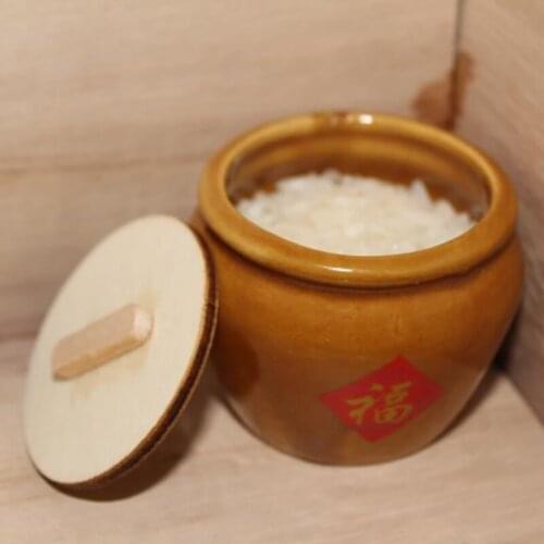 1 Pc 40*42mm 1/6 1/12 Miniature Dollhouse Rice VAT Pretend Play Kitchen Toy Pretend Play Kitchen Toy