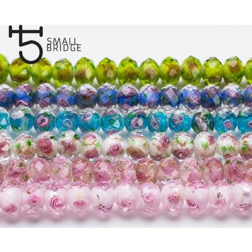 10mm Large Lampwork Rondelle Beads For Jewelry Making Bracelets Earring Accessories Flower Glass Faceted Beads Wholesale Z370