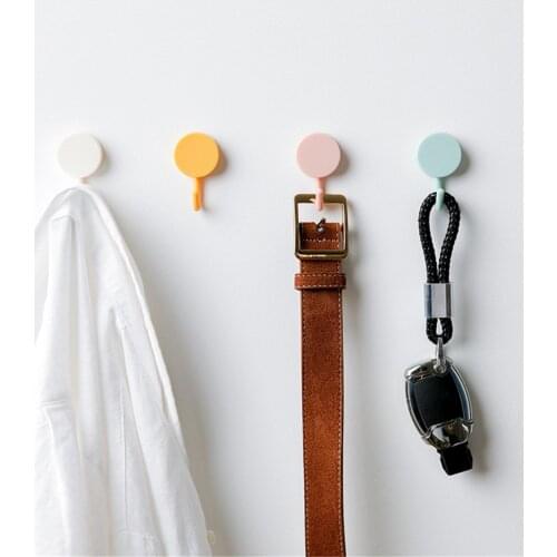 10 Pcs Solid Color Storage Hook Free Nail Single Wall Hooks Small Decorative Home Decor Wall Hook Key Hair Pin Holder