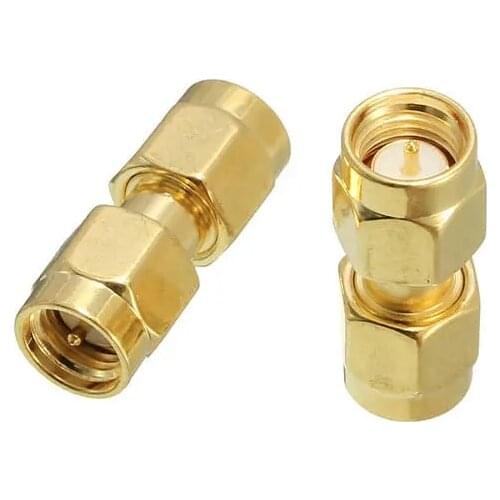 2Pcs Copper SMA Male To SMA Male Plug RF Coaxial Adapter Connector