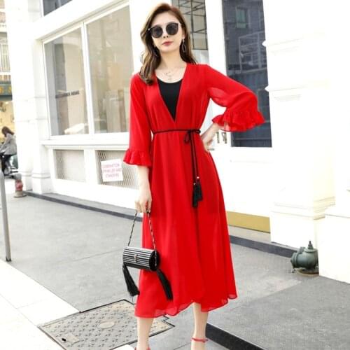 #5342 Summer Wrap Coat Women Solid Kimono Coat Cardigan Thin Long Coats And Jackets Loose Asymmetrical Beach Boho Windbreaker