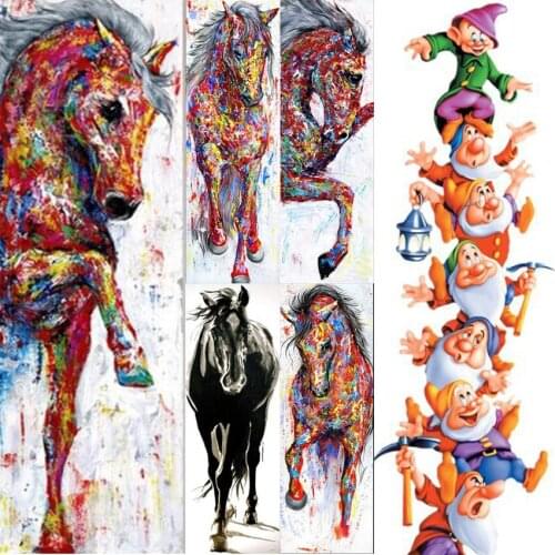 5d diamond painting full colorful horse diamond embroidery full SET animal horse 5d diamond mosaic sale home decor wall sticker