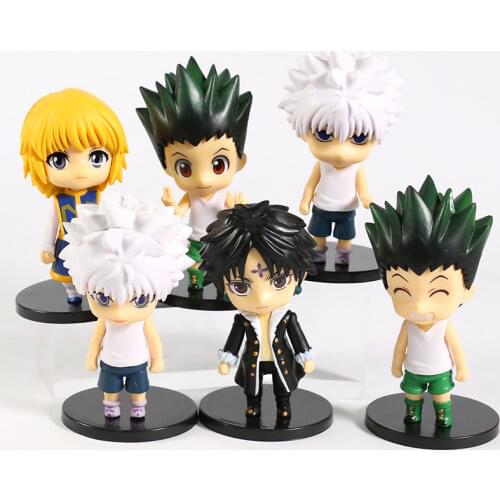 6pcs/set Hunter x Hunter Anime Figure Gon Freecss Killua Zoldyck Kurapika Figurine Model Doll Toys