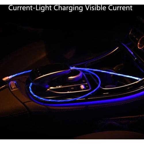 Car LED Luminous USB Fast Charging Data USBC Cord For KIA RIO K3 K5 Sportage Sorento Hyundai i20 i30 i35 iX20 iX35 Solaris Verna