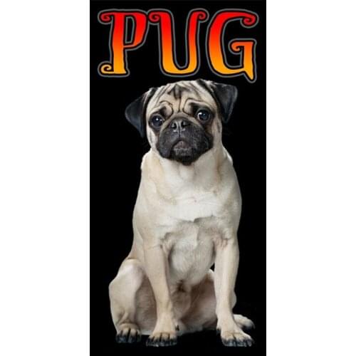 Cute Pug Dog Beach Towel Funny Lovely Pug Dogs Bath Sports Towel Puppy Animal Pet Microfiber Lightweight Large Sports Pool Towel