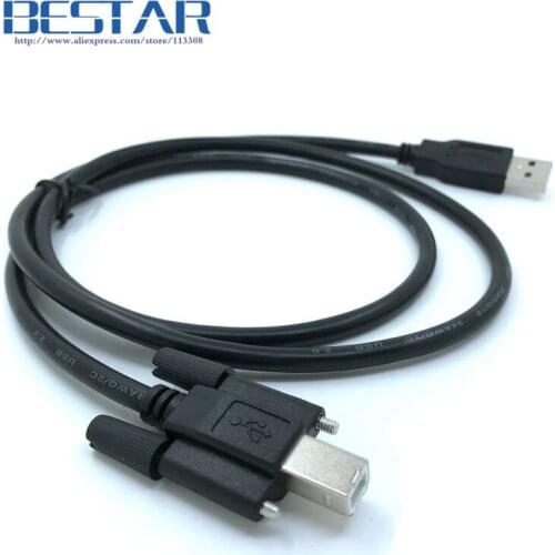 BM USB 2.0 A Male to USB 2.0 B Male B Type date Cable 1m 1.5m 3m 5m with Screw For Panel Mount holes Connector 1 1.5 3 5 meters