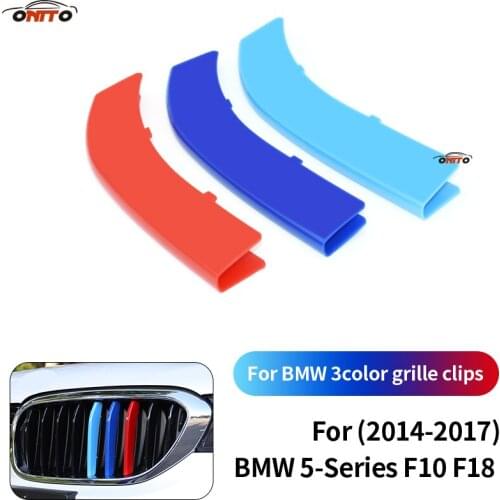 3 Colors Grille Clips Set Racing Grille Kidney Grille Grill Cover Stripe Clip Accessory Fits For BMW 5 Series F10/F18 2014-2017