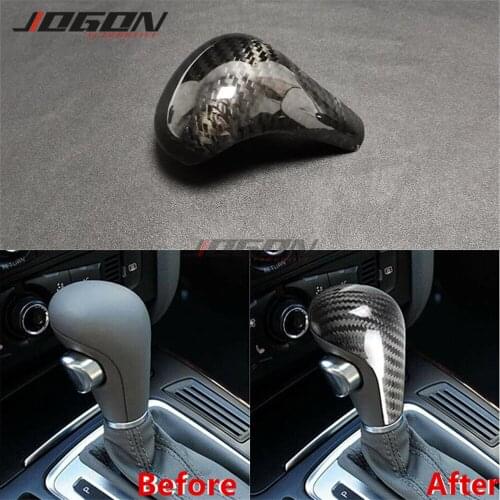 For AUDI A4 B7 A5 Q5 A6 Q7 2009-2012 Carbon Fiber Interior Gear Shift Knob Head Cover Trim Decoration