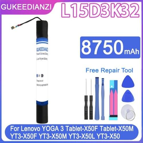 GUKEEDIANZI Replacement Battery L15D3K32 L15C3K32 8750mAh For Lenovo YOGA 3 Tablet-X50F Tablet-X50M YT3-X50F YT3-X50M YT3-X50L