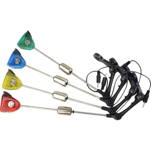 Hirisi 4Pcs Carp Fishing Swinger Led Illuminated Swinger Bite Indicator Swinger Carp Fishing Accessories
