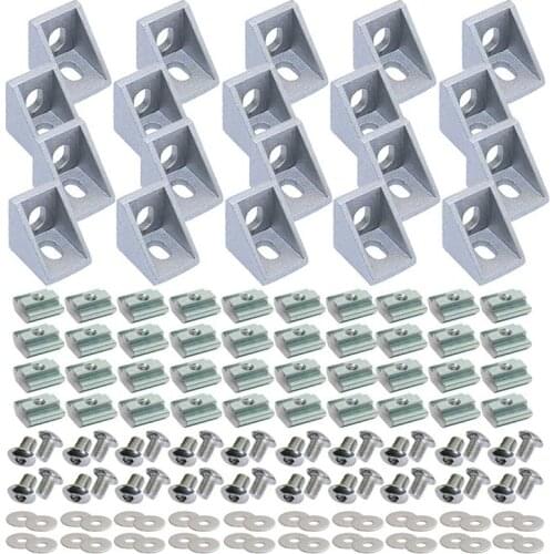 GTBL Aluminum Profile Connector Set, Corner Bracket, T Nuts for Slot 6mm 20S Aluminum Rail Accessories