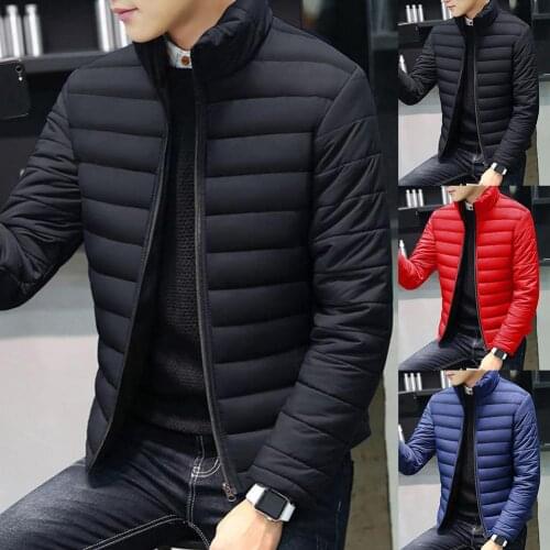 New Men Winter Warm Out Wear Large size mens long sleeve stand collar cotton business casual zipper warm cotton jacket