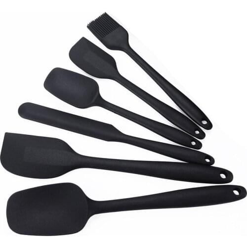 Hot 6Pcs Kitchen Silicone Cream Butter Spatula Scraper Oil Brush Baking Tool Set