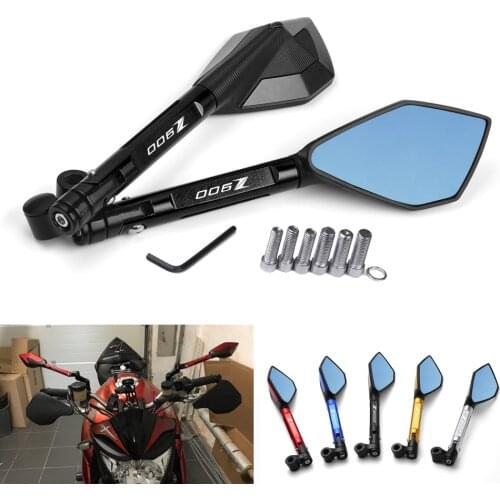 CNC Motorcycle Mirrors Motorbike Bluish Reverse Side Mirrors For Kawasaki Z900 Z 900 2017-2018 2019 2020 2021 Accessories