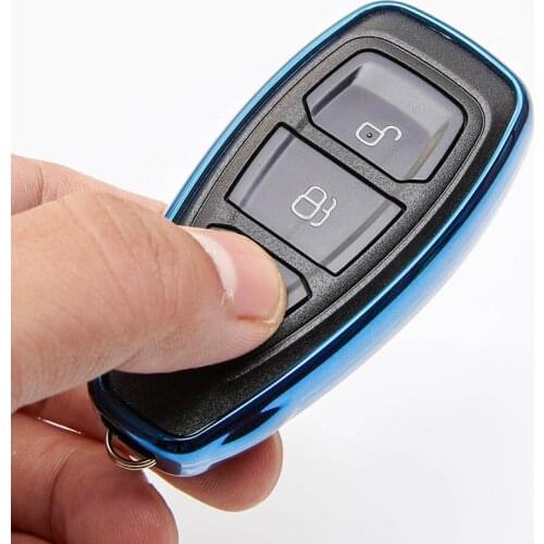 Soft TPU Car Smart Key Shell Cover Bag Key Case For Ford Fiesta Focus Mondeo Ecosport Kuga Focus ST Keyring Accessories