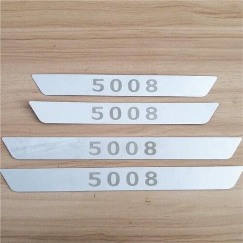 Stainless Steel Door Sill Scuff Plate car accessories threshold Article For Peugeot 5008 5008GT good quality Praised car-styling
