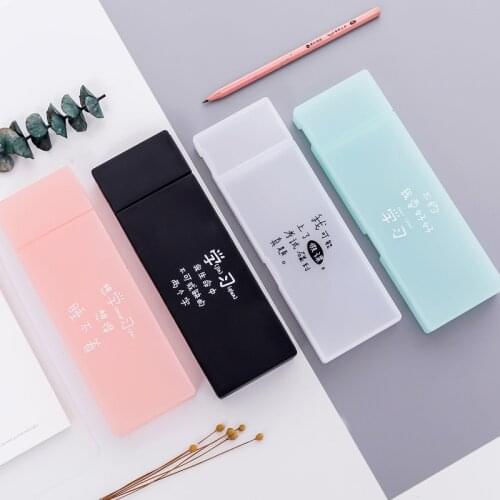 New 1pc Cute Transparent PP Plastic Pencil Case Lovely Pen Box For Kids Gift Office School Supplies Materials Student supplies