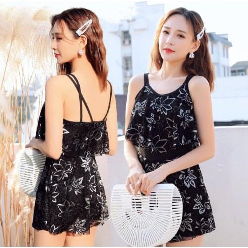 2020 New Swimsuit Female Hot Spring Sexy One-Piece Skirt Slimming Conservative Swimming Suit Factory Wholesale 665808