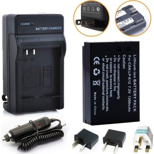 NEW 7.2V 1200mAh LP-E12 LP E12 Camera battery + Charger Kit for Canon EOS M M2 100D EOSM EOSM2 EOS100D