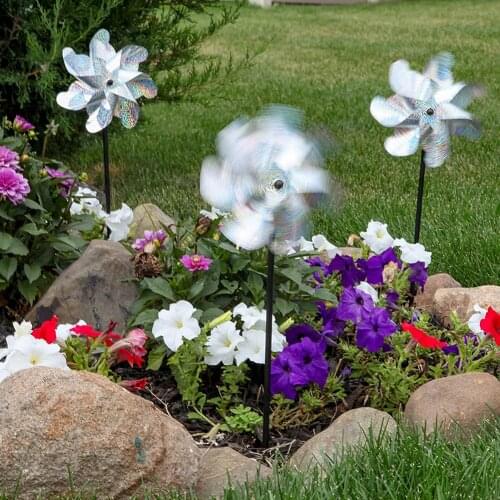 7 Leaves Repeller Pinwheels Reflective Sparkly Bird Deterrent Windmill Protect Garden Plant Flower Garden Lawn Decoration