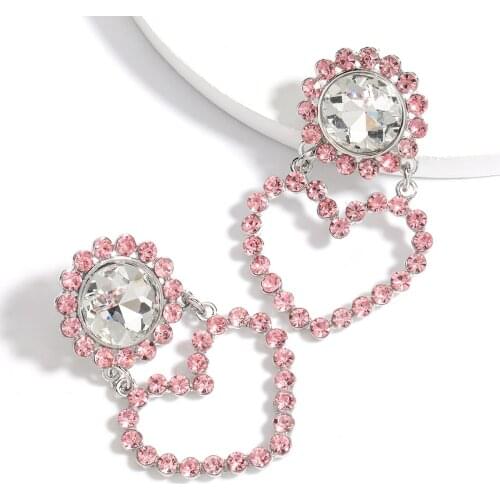 Pauli manfi New fashion personality multi-layer metal heart-shaped dangle earrings womens cute campus jewelry accessories