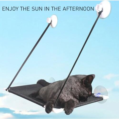 Sunny Single Layer Cat Hammock Window Mounted Pet Seats Breathable Mesh Kitten Suction Cup Sleeping Bed Playing Hanging Shelf