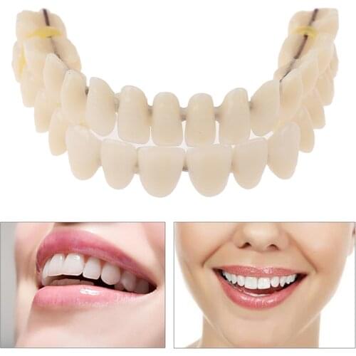 Resin Teeth Denture Upper Lower Shade A2 28pcs/set Manufactured Artificial Preformed Dentition Oral Care Material Tool