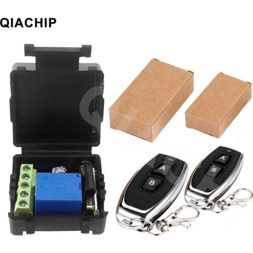 QIACHIP 433Mhz Universal Wireless Remote Control Switch DC 12V 1CH relay Receiver Module RF Transmitter 433 Mhz Remote Controls