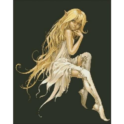 Needlework,Fairy girl people 14CT Counted For embroidery,DIY Cross stitch kits,Art Pattern Cross-Stitching home decor