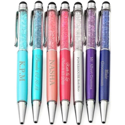 20 Personalized 2 in 1 Gift Ballpoint Pens, Slim Capacitive Stylus & Black Ink Pens Combo Stylus for iPhone 7, iPad, Tablets