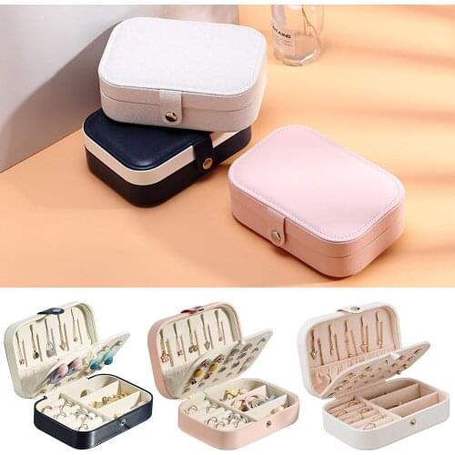 Jewelry Box Double layer Buckle Jewelry Casket Necklace Storage Exquisite Portable Makeup Storage Necklaces Beauty Travel Box