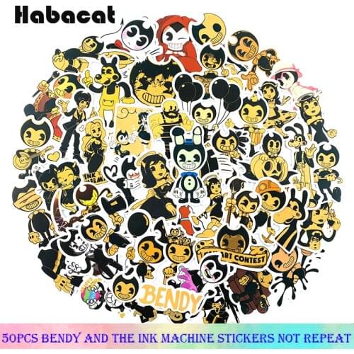 10/50Pcs/Pack Bendy Cartoon Stickers Anime Ink Machinet For Laptop Skateboard Luggage Notebook Motorcycle Car Toys Pegatinas