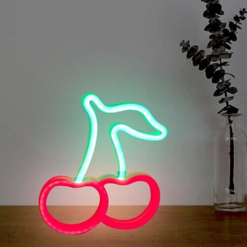LED Neon Light Colorful Neon Sign Night Lamp Hanging Decor Cherry/Lightning/Lightning Cloud/Dinosaur Head/Starry Sky