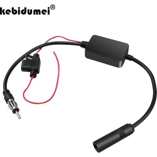 Kebidumei Universal 12V Auto 88-108MHz Car FM Radio Antenna Signal Amp Amplifier Booster For Marine Car Vehicle FM Amplifier