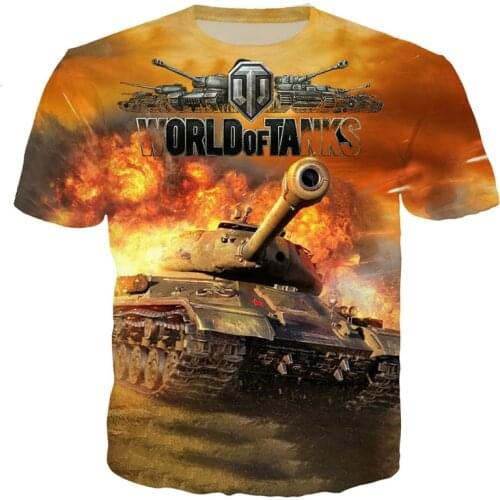 YX GIRL 2019 Fashion Mens t shirt Popular game World Of Tanks Print tshirts summer streetwear casual t-shirt Drop shipping