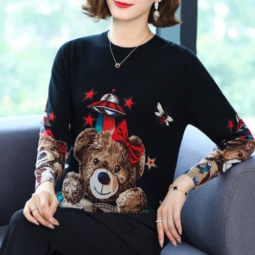 Short loose round neck sweater 2021 autumn and winter new 100% cashmere sweater women color-matching large size wool base sweate