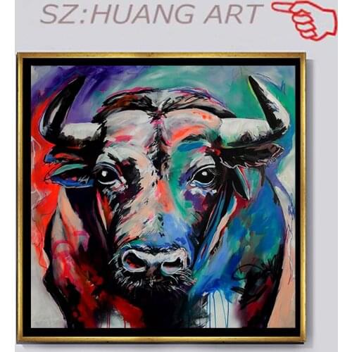 Cow oil painting High Skills Artist Hand-painted High Quality cow Oil Painting On Canvas animal Oil Painting wall art no fram
