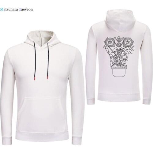 Winter Clothes Men Brand New ENGINE DESIGN Hoodie Black JDM Tuner Decal Mechanic Tool Garage Piston Casual Hoodies