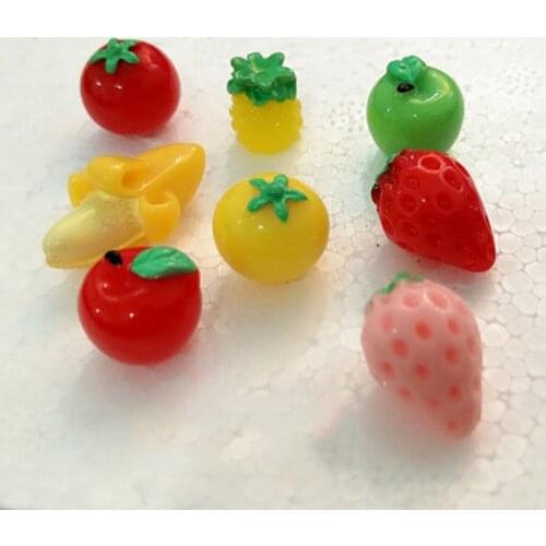 ZOCDOU 5 Pieces Fruits Vegetables Banana Strawberry Tomato Apple ineapple Orchard Model Small Statue Figurine Crafts Ornament