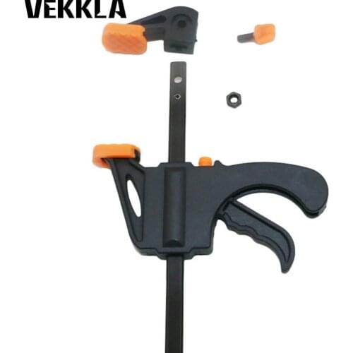 1Pc 4 Inch Quick Grip Clip Woodworking Clamp Ratchet Bar Fast Release F Shape Speed Squeeze DIY Hand Tool plastic+ aluminum